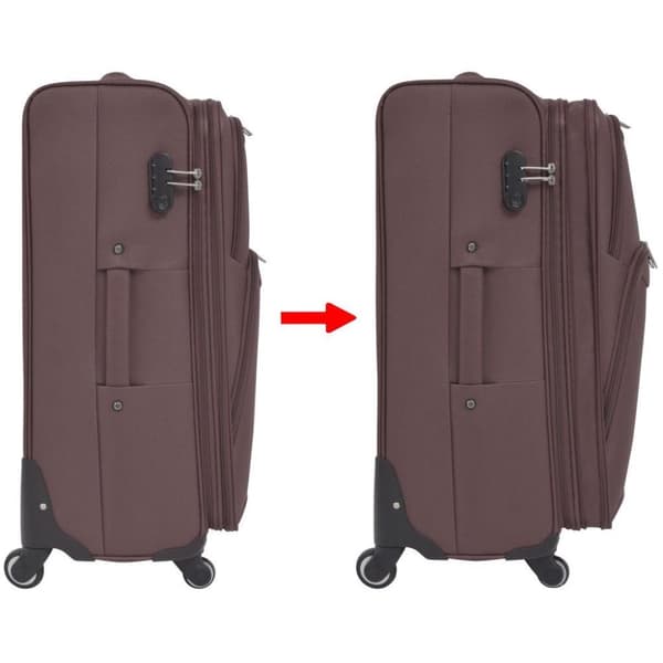 vidaXL Resväskor 3 st kaffebrun soft case