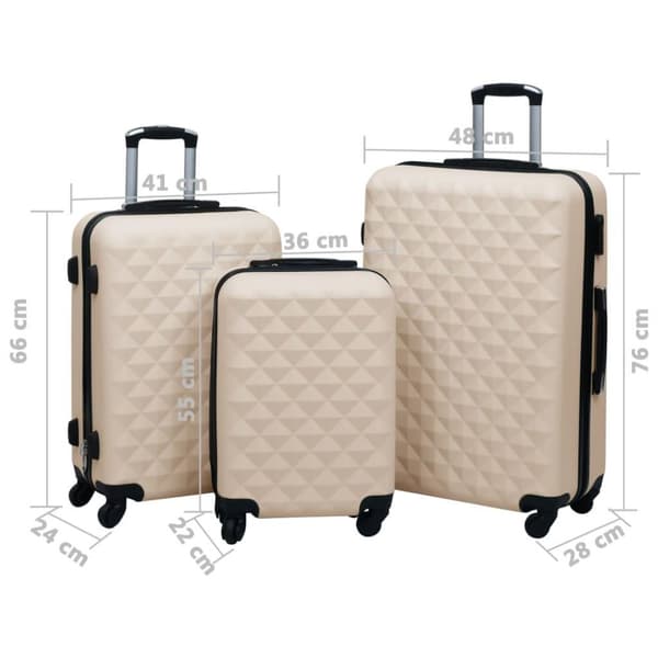 vidaXL kuffertsæt 3 dele hardcase ABS guldfarvet