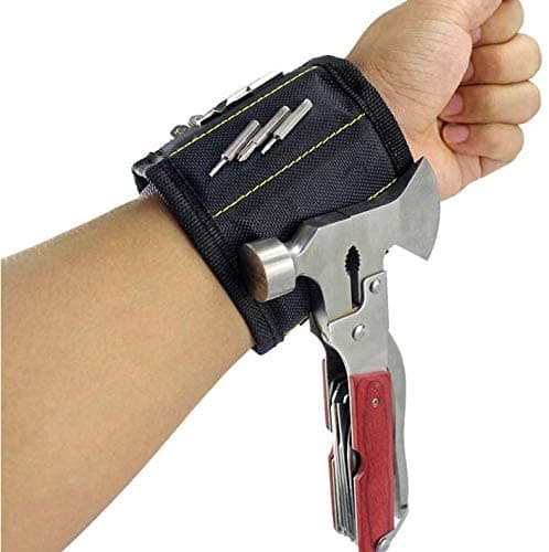 Magnetisk armbånd til skruer, søm og værktøj Sort