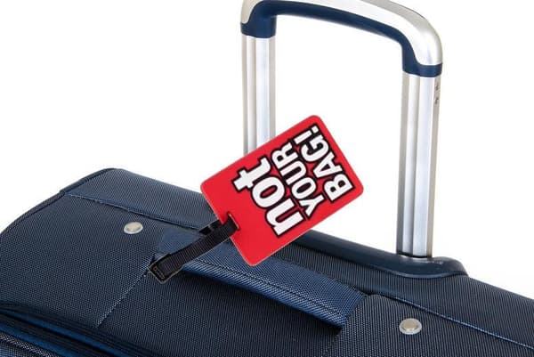 Bagagemærke '' Not your bag '' bagagetag rød sort