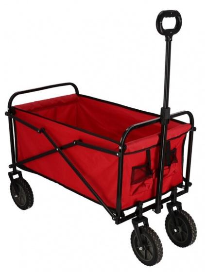 vagn 82 x 52 cm polyester/stål röd/svart