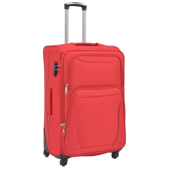 Resväskor 3 St Röd Soft Case
