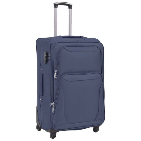 Resväskor 3 St Marinblå Soft Case
