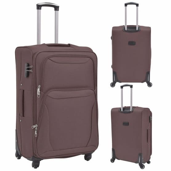 Resväskor 3 St Kaffebrun Soft Case