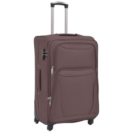 Resväskor 3 St Kaffebrun Soft Case