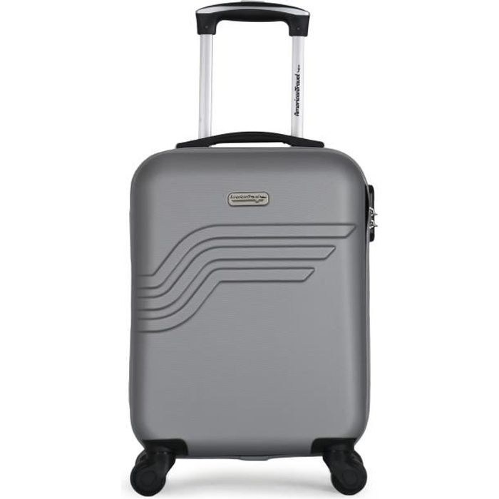 AMERICAN TRAVEL Cabin resväska 50 QUEENS-E - Stel - ABS - 4 hjul - Silver