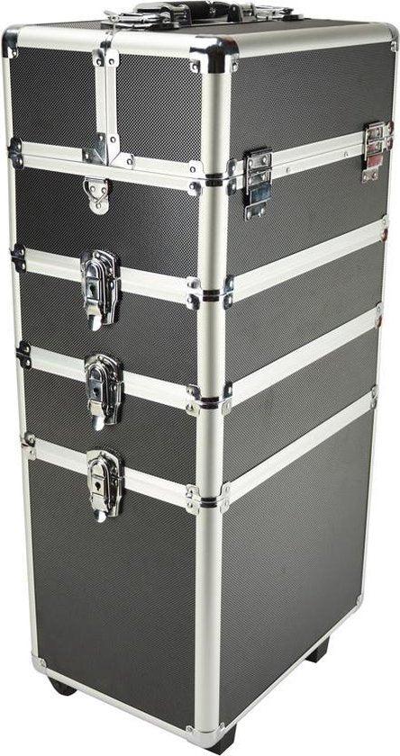 Aluminium sminkväska trolley - Make-up spikväska trolley - Svart