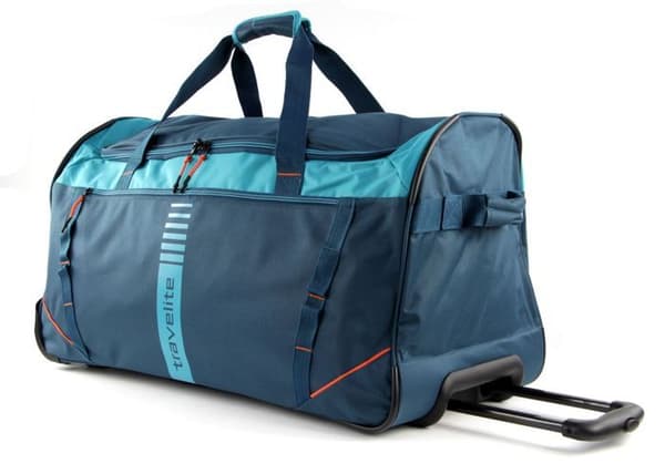 Resväska - travelite - Basic Active Trolley - Blå/Orange - 70 cm - 86 L