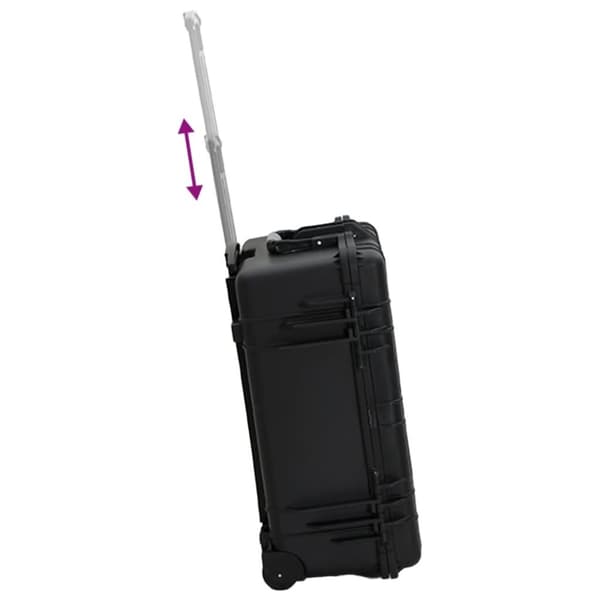 vidaXL Flykasse med hjul svart 58x45x27 cm PP