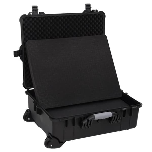 vidaXL flightcase med hjul 63x50x23 cm PP sort