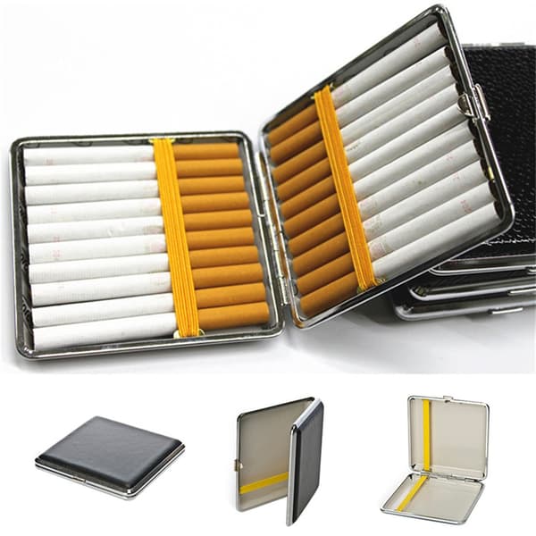 Stilsäkert Cigarettfodral i Metall och PU-läder