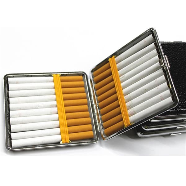 Stilsäkert Cigarettfodral i Metall och PU-läder
