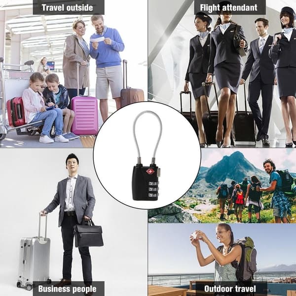 Hänglås Kombinationshänglås bagage TSA - Svart