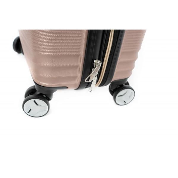 Set med 2 utvidgade hårda resväskor + 30% volym + necessär - Lys Paris 323/3 - Rose Gold