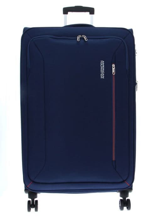 Resväska - American Tourister - Hyperspeed - 3 delar - TSA hänglås - 4 hjul - Mörkblå/Röd