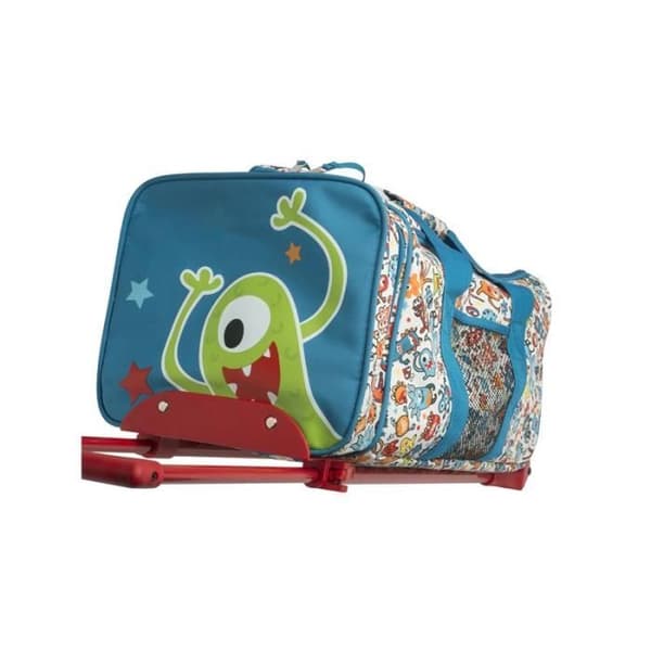 Rullväska - Små Monster - Kille - Mjuk - 52x25x26.5 cm - Tysta Hjul