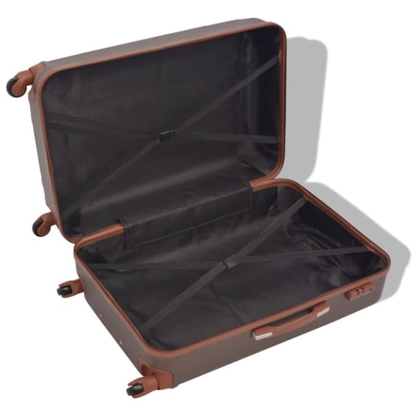 hardcase trolleysæt fire dele kaffefarvet