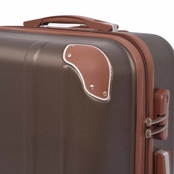 hardcase trolleysæt fire dele kaffefarvet