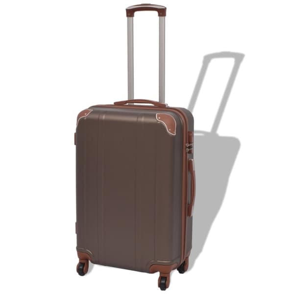 hardcase trolleysæt fire dele kaffefarvet