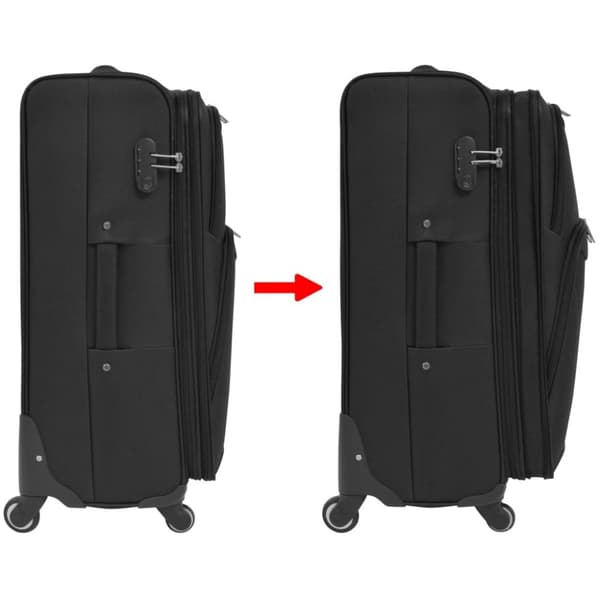 Resväskor 3 svart soft case