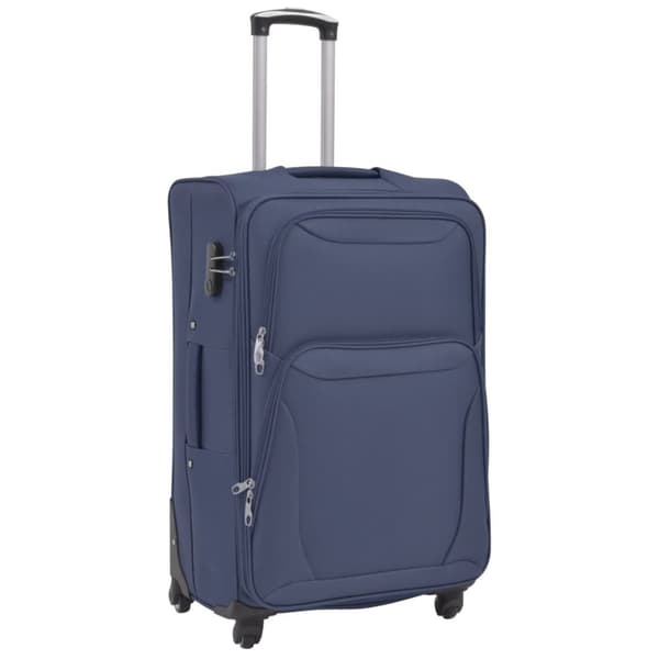 Resväskor 3 st marinblå soft case