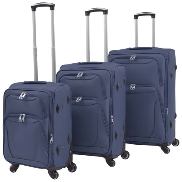 Resväskor 3 st marinblå soft case