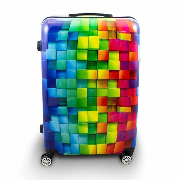 En upps�ttning CUBE resev�skor p? hjul, 3 delar SET, f�rgglada, l�tta