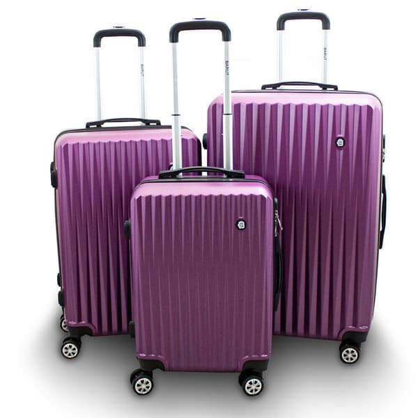 SETTI matkalaukkuja py�rill�, violetti, 3 kpl XL+L+M 360 py�rill�
