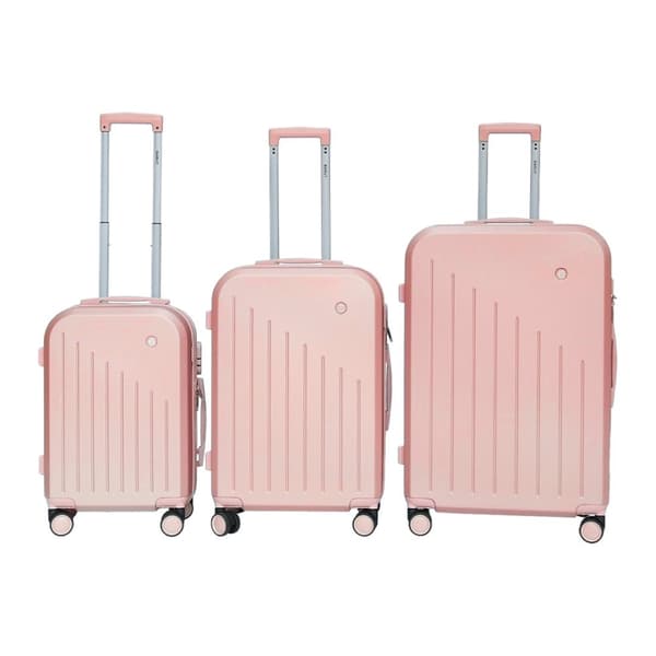 S?t kufferter p? hjul, s?t XL+L+M Rosegold Barut ABS Solid