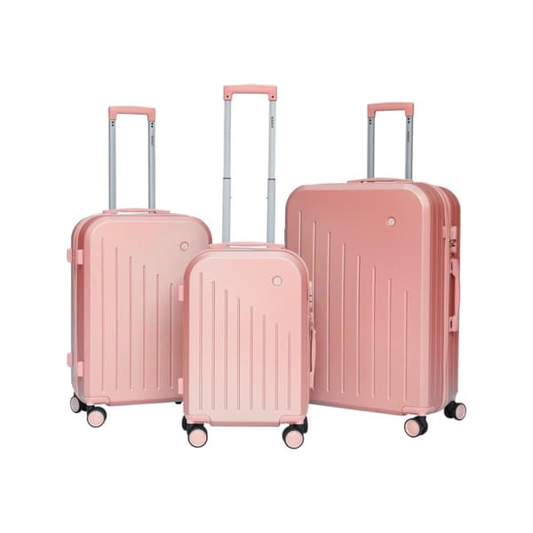 S?t kufferter p? hjul, s?t XL+L+M Rosegold Barut ABS Solid