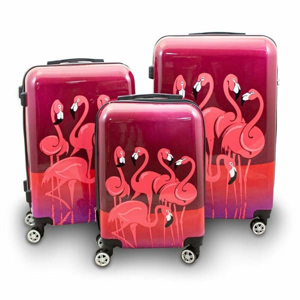 Rejsekufferts?t 3 dele Berwin Flamingo-kufferter Polycarbonat XL+L+M