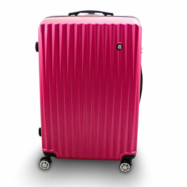Et s?t ABS pink rejsekufferter til flyet til rejser, 3 stk