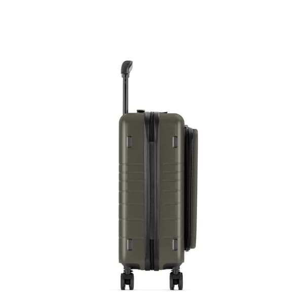 Set med 3 Eternitive E3 resväskor / TSA kombinationslås / storlek S + M + L / olivgrön / kabinväska med extra ficka och USB-C- och USB-A-port / 360° s