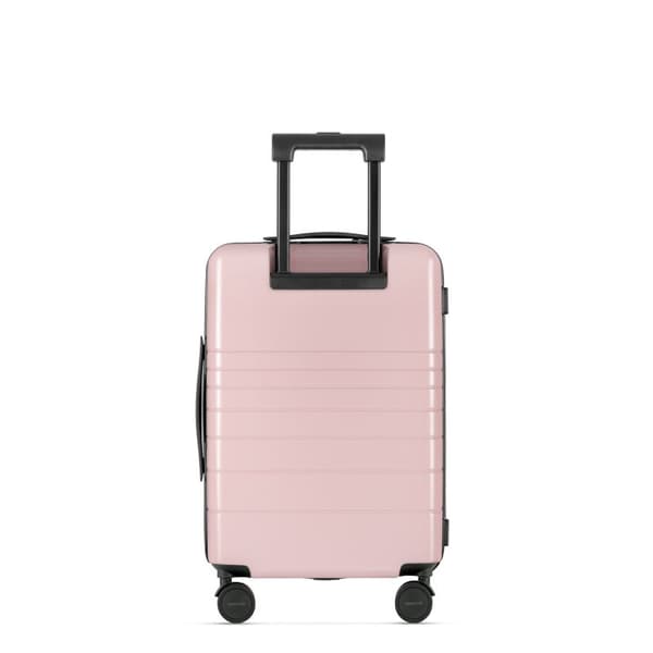 Sæt med 2 Eternitive E3 kufferter / TSA kombinationslås / størrelse S + L / farve pink / håndbagage med ekstra lomme og USB-C og USB-A port / 360° dre