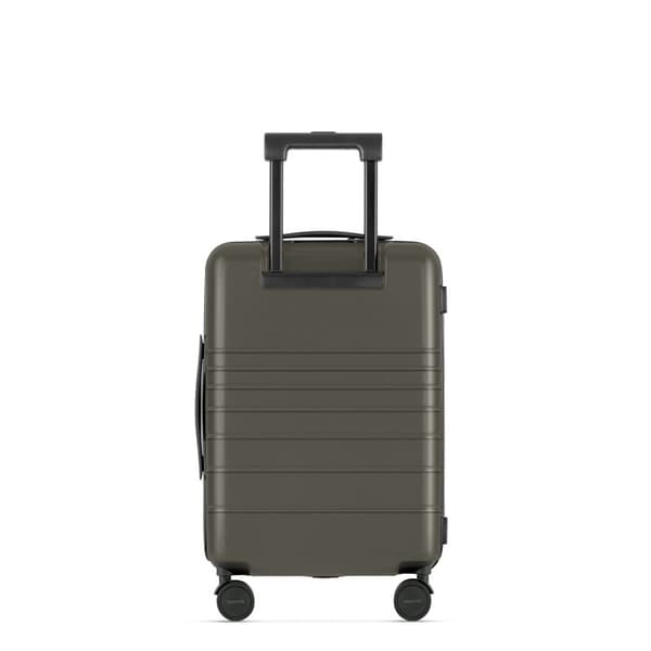 Set med 2 Eternitive E3 resväskor / TSA kombinationslås / storlek S + L / olivgrön / kabinväska med extra ficka och USB-C- och USB-A-port / 360° sväng