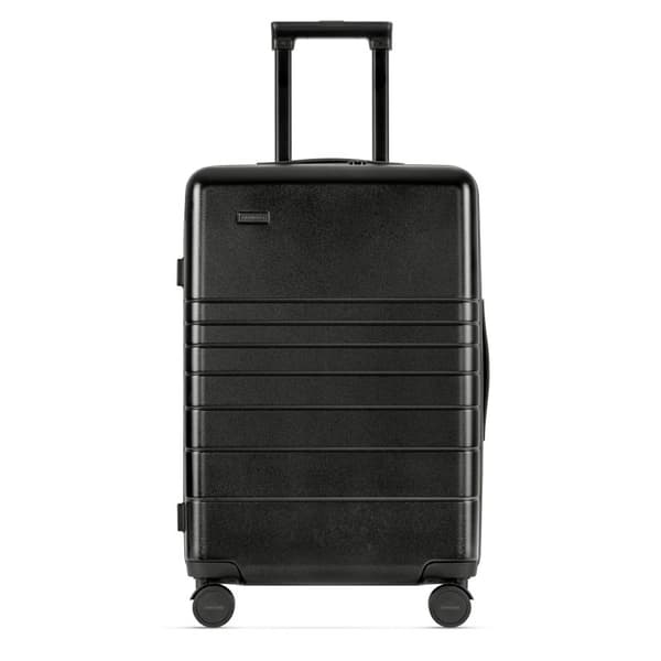 Set med 2 Eternitive E3 resväskor / TSA kombinationslås / storlek S + L / färg svart / kabinväska med extra ficka och USB-C- och USB-A-port / 360°