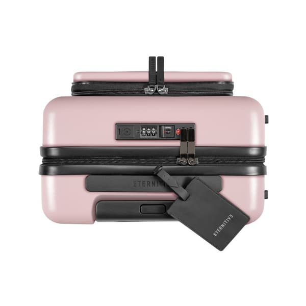 2 kpl Eternitive E3 -matkalaukkusarja / matkustamolaukku, jossa lisätasku ja USB-C- ja USB-A-portti / TSA-yhdistelmälukko / koko S + M / väri vaaleanp