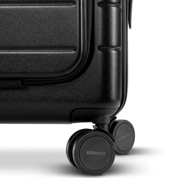 2 kpl Eternitive E3 -matkalaukkusarja / matkustamolaukku, jossa lisätasku ja USB-C- ja USB-A-portti / TSA-yhdistelmälukko / koko S + M / musta väri /