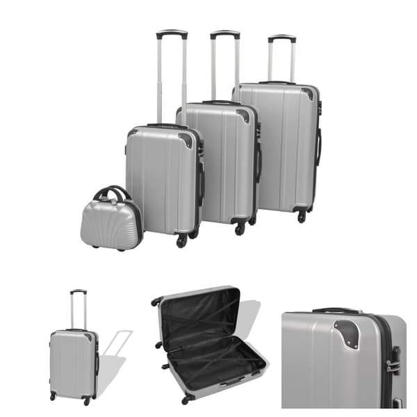 The Living Store hardcase trolleysæt fire dele sølvfarvet -  Håndkufferter