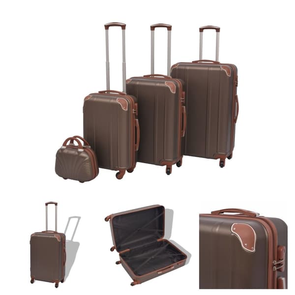 The Living Store hardcase trolleysæt fire dele kaffefarvet -  Håndkufferter