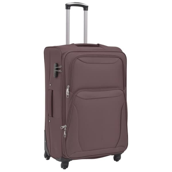 The Living Store Resväskor 3 st kaffebrun soft case -  Resväskor