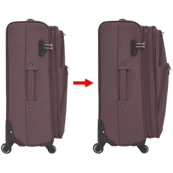 The Living Store Resväskor 3 st kaffebrun soft case -  Resväskor