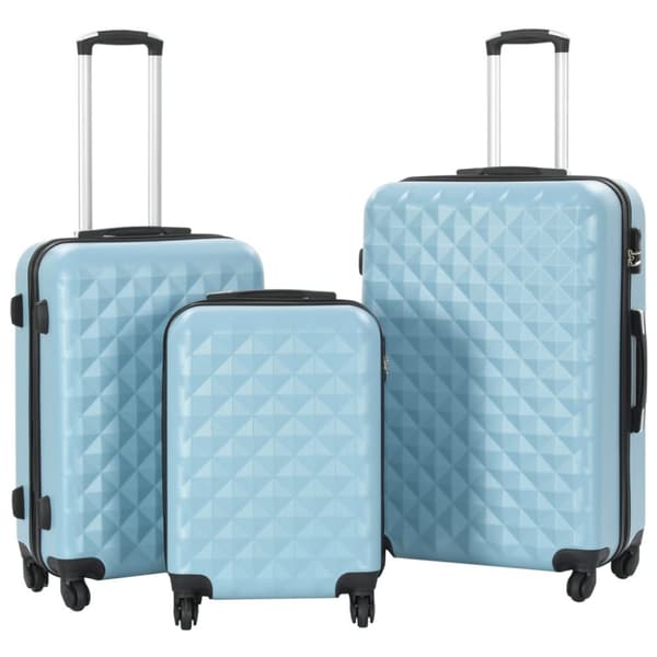 The Living Store kuffertsæt i 3 dele hardcase ABS blå -  Håndkufferter
