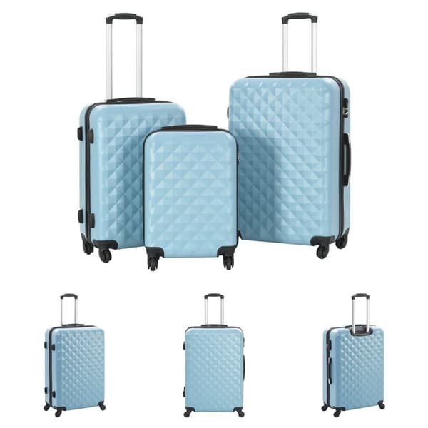 The Living Store kuffertsæt i 3 dele hardcase ABS blå - Håndkufferter