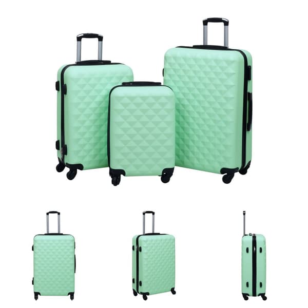 The Living Store kuffertsæt 3 stk. hardcase ABS mintgrøn -  Håndkufferter