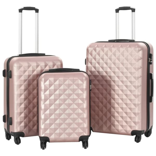 The Living Store kuffertsæt i 3 dele hardcase rosenguld ABS -  Håndkufferter