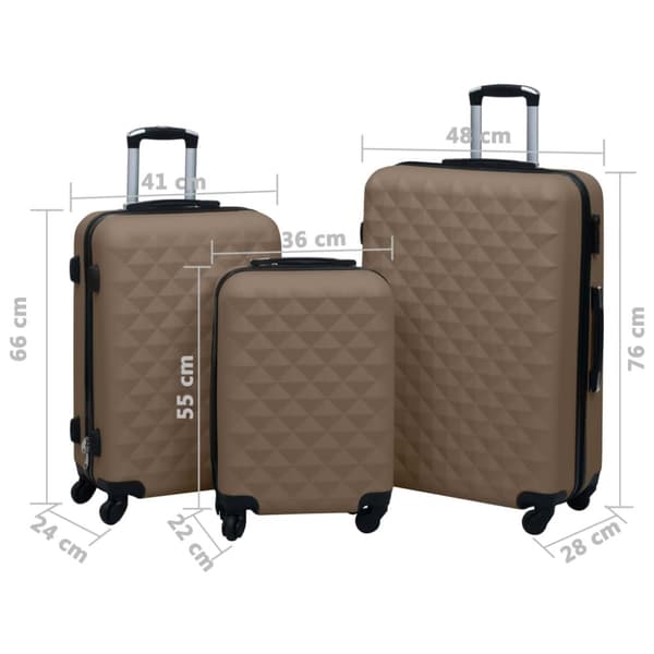 Håndkufferter - Living kuffertsæt 3 stk. hardcase ABS brun