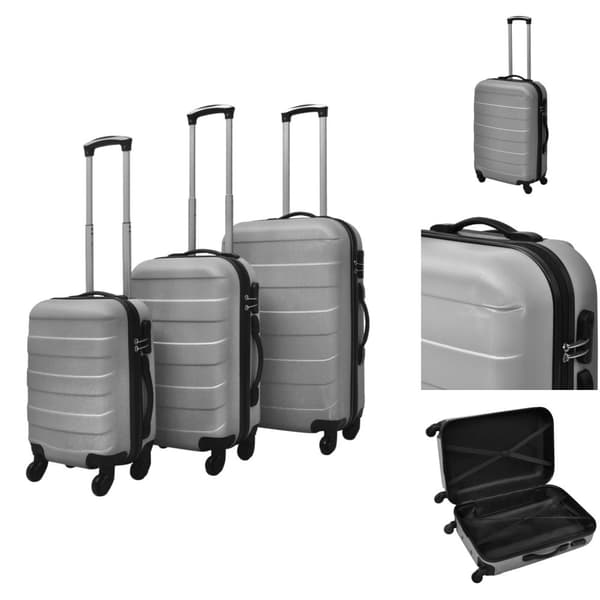 Håndkufferter - Living hardcase trolleysæt 45,5/55/66 cm sølvfarvet