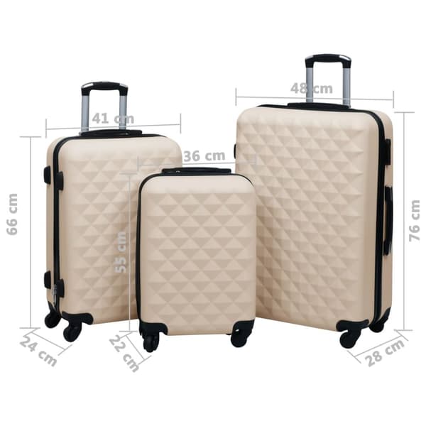 Håndkufferter - Living kuffertsæt 3 dele hardcase ABS guldfarvet