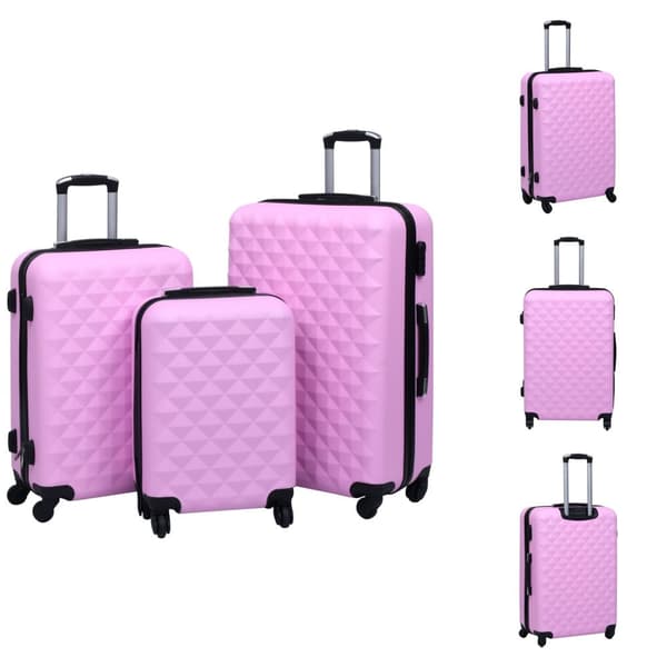 Matkalaukut - Living Kovapintainen matkalaukkusetti 3 kpl pinkki ABS
